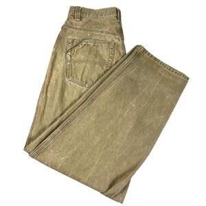 Y2K VTG 90s Pelle Pelle Marc Buchanan Baggy Jeans Mens 32 Tan Sand Wash Denim